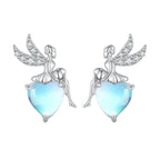 925 Sterling Silver Moonstone CZ Earrings for Women