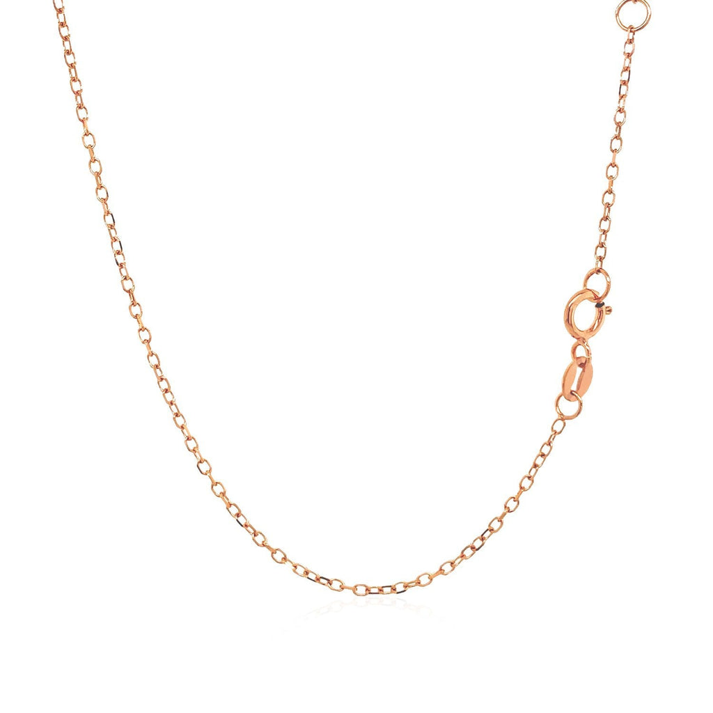 14k Rose Gold 17-inch Necklace with Round White Topaz