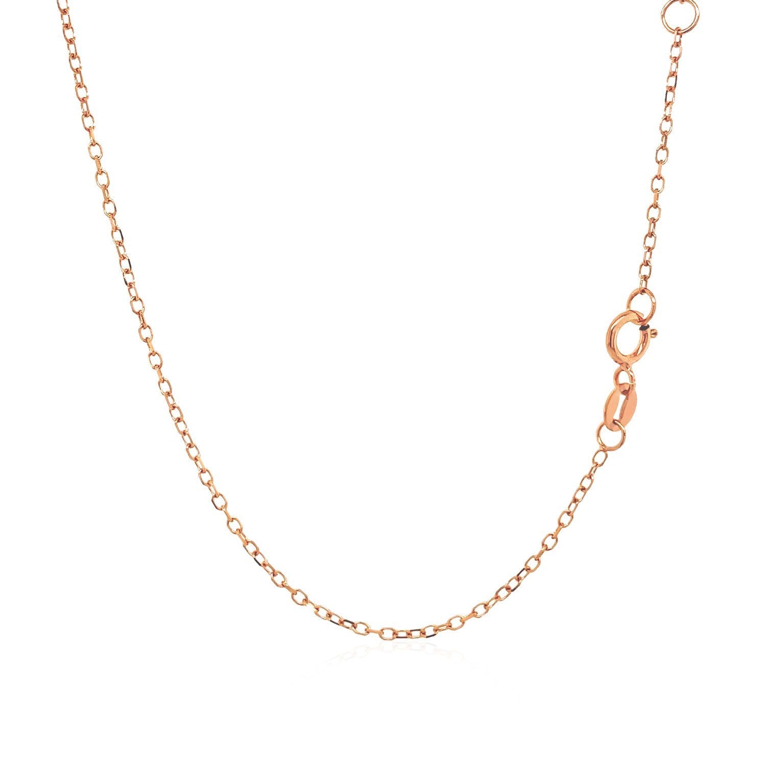 14k Rose Gold 17-inch Necklace with Round White Topaz
