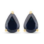 1.60 Carat Genuine Blue Sapphire 10K Yellow Gold Earrings