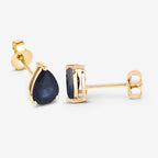 1.60 Carat Genuine Blue Sapphire 10K Yellow Gold Earrings