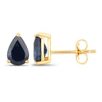 1.60 Carat Genuine Blue Sapphire 10K Yellow Gold Earrings