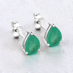 1.30 Carat Genuine Zambian Emerald 10K White Gold Earrings