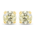 0.95 Carat Genuine LB Diamond 14K Yellow Gold Earrings
