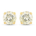 1.24 Carat Genuine LB Diamond 14K Yellow Gold Earrings