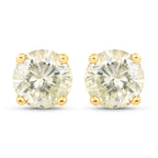 1.24 Carat Genuine LB Diamond 14K Yellow Gold Earrings