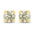 0.92 Carat Genuine LB Diamond 14K Yellow Gold Earrings