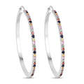 2.24 Carat Genuine Multi-Sapphire .925 Sterling Silver Earrings