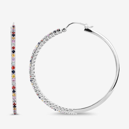 2.24 Carat Genuine Multi-Sapphire .925 Sterling Silver Earrings