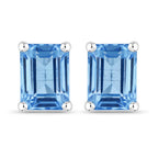 3.20 Carat Genuine Swiss Blue Topaz .925 Sterling Silver Earrings