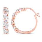 0.98 Carat Genuine Morganite and White Topaz .925 Sterling Silver Earrings