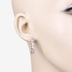 0.98 Carat Genuine Morganite and White Topaz .925 Sterling Silver Earrings