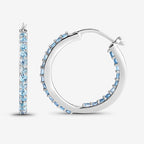 1.73 Carat Genuine Swiss Blue Topaz .925 Sterling Silver Earrings