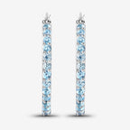 1.73 Carat Genuine Swiss Blue Topaz .925 Sterling Silver Earrings
