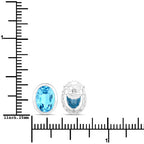 4.00 Carat Genuine Swiss Blue Topaz .925 Sterling Silver Earrings
