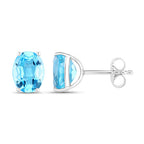 4.00 Carat Genuine Swiss Blue Topaz .925 Sterling Silver Earrings