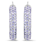 3.06 Carat Genuine Tanzanite .925 Sterling Silver Earrings