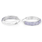 3.06 Carat Genuine Tanzanite .925 Sterling Silver Earrings