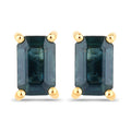 0.80 Carat Genuine Blue Sapphire 14K Yellow Gold Earrings