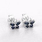0.61 Carat Genuine Blue Sapphire .925 Sterling Silver Earrings
