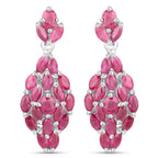 4.12 Carat Genuine Ruby .925 Sterling Silver Earrings