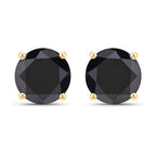 4.12 Carat Genuine Black Diamond 14K Yellow Gold Earrings