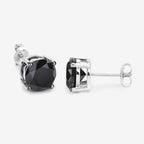 5.41 Carat Genuine Black Diamond 14K White Gold Earrings