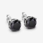 5.41 Carat Genuine Black Diamond 14K White Gold Earrings