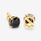 4.12 Carat Genuine Black Diamond 14K Yellow Gold Earrings