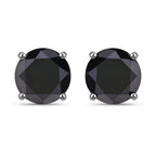 5.41 Carat Genuine Black Diamond 14K White Gold Earrings