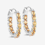3.20 Carat Genuine Citrine .925 Sterling Silver Earrings