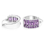5.56 Carat Genuine Amethyst .925 Sterling Silver Earrings