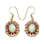 14K Yellow Gold Plated 4.94 Carat Genuine Multi-Stone .925 Sterling Silver Earrings