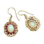 14K Yellow Gold Plated 4.94 Carat Genuine Multi-Stone .925 Sterling Silver Earrings