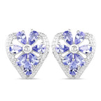2.97 Carat Genuine Tanzanite & White Topaz .925 Sterling Silver Earrings