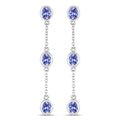 1.98 Carat Genuine Tanzanite .925 Sterling Silver Earrings
