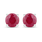 0.86 Carat Genuine Ruby 10K White Gold Earrings