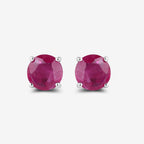 0.86 Carat Genuine Ruby 10K White Gold Earrings