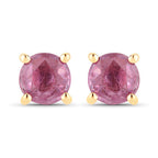 1.30 Carat Genuine Pink Sapphire 10K Yellow Gold Earrings