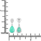 2.28 Carat Genuine Zambian Emerald and White Diamond 10K White Gold Earrings