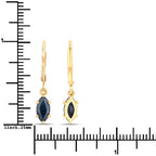 1.20 Carat Genuine Blue Sapphire 10K Yellow Gold Earrings