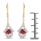 1.20 Carat Genuine Pink Tourmaline .925 Sterling Silver Earrings
