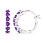 1.20 Carat Genuine Amethyst .925 Sterling Silver Earrings