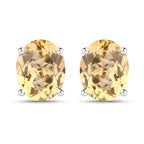 5.00 Carat Genuine Citrine .925 Sterling Silver Earrings