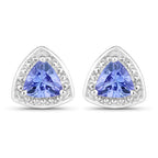 0.86 Carat Genuine Tanzanite .925 Sterling Silver Earrings