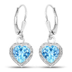 4.20 Carat Genuine Swiss Blue Topaz .925 Sterling Silver Earrings