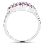 1.20 Carat Genuine Pink Sapphire .925 Sterling Silver Ring