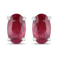 0.54 Carat Genuine Ruby 14K White Gold Earrings