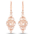 18K Rose Gold Plated 2.70 Carat Genuine Morganite .925 Sterling Silver Earrings