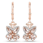 18K Rose Gold Plated 1.88 Carat Genuine Morganite .925 Sterling Silver Earrings